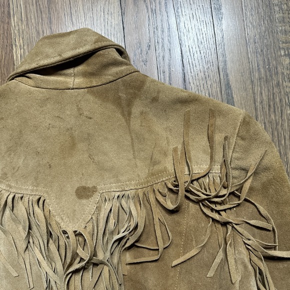 Pioneer Wear Suede Leather Fringe Jacket Vintage Western Ladies SZ 12 COWGIRL - Picture 15 of 16